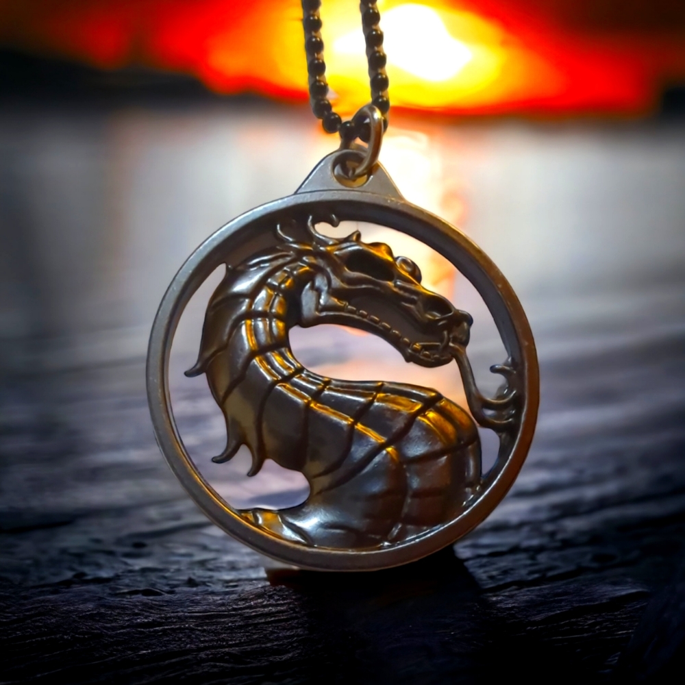 Mortal Kombat Alloy Dragon Pendant Necklace